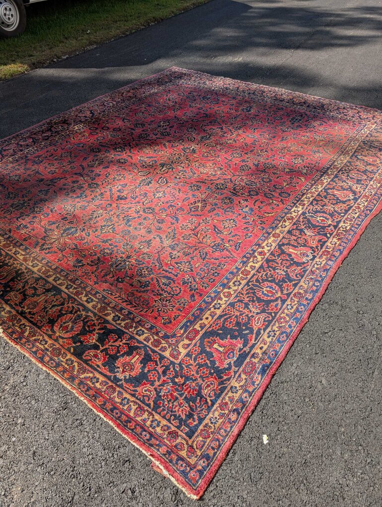 Antique Sarouk Hand Woven Wool Carpet 11' 4" x 9' 3"