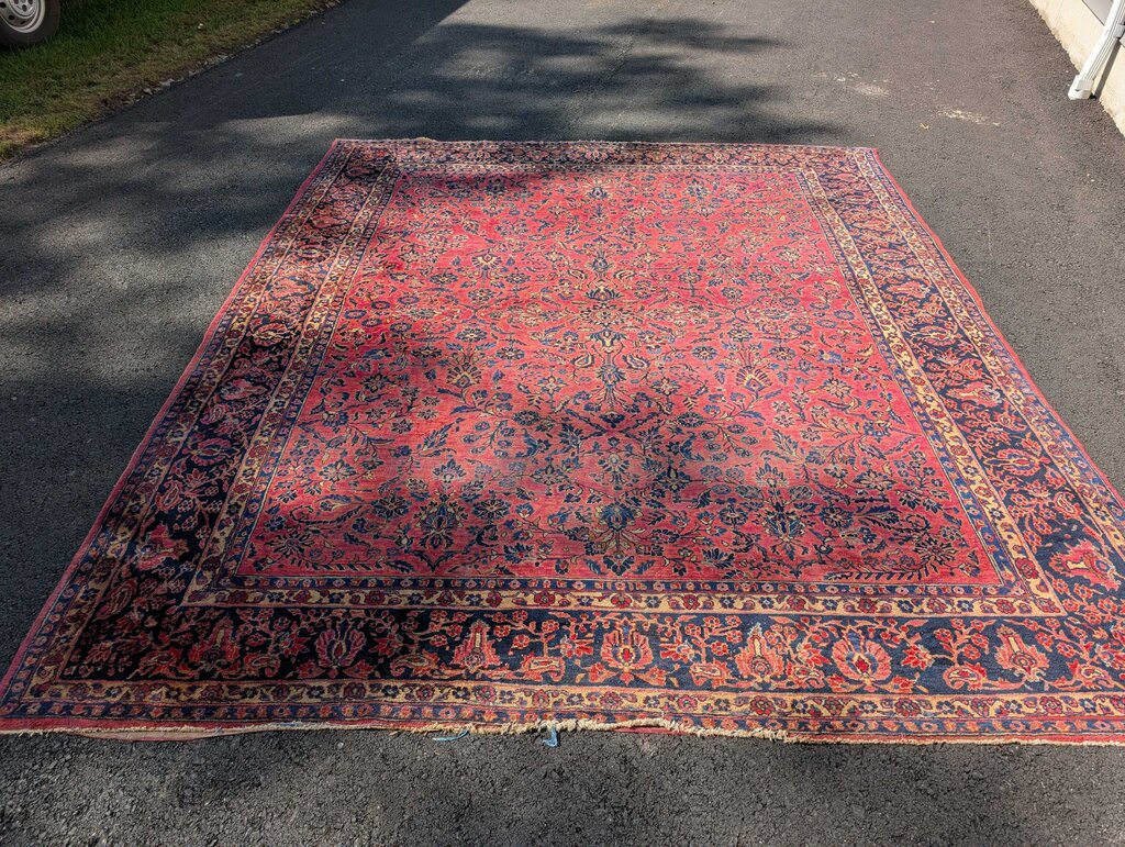 Antique Sarouk Hand Woven Wool Carpet 11' 4" x 9' 3"