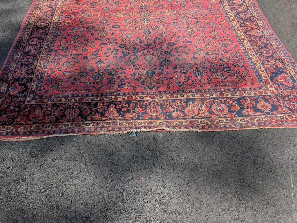 Antique Sarouk Hand Woven Wool Carpet 11' 4" x 9' 3"