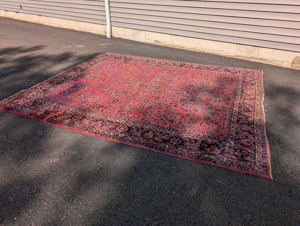 Antique Sarouk Hand Woven Wool Carpet 11' 4" x 9' 3"