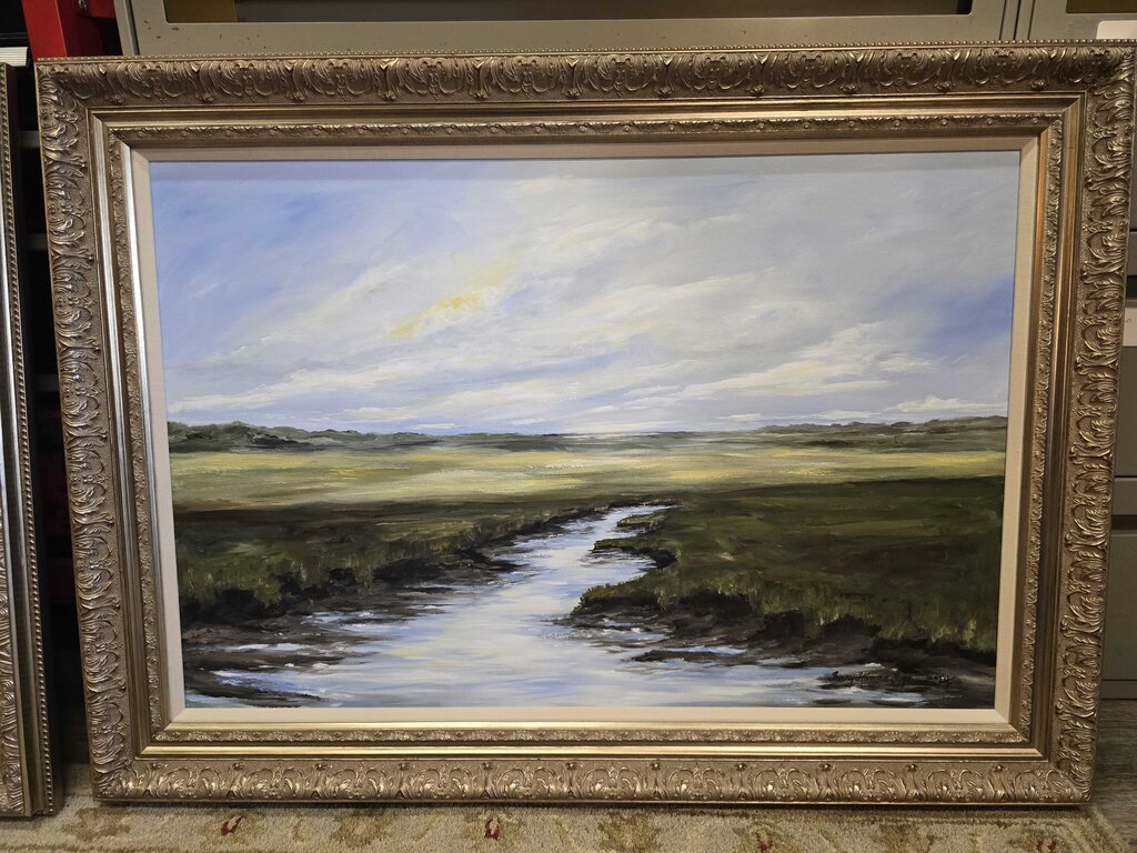 Tracy Hanna Foye (American Contemporary) Marshland Under Soft Skies Oil Painting