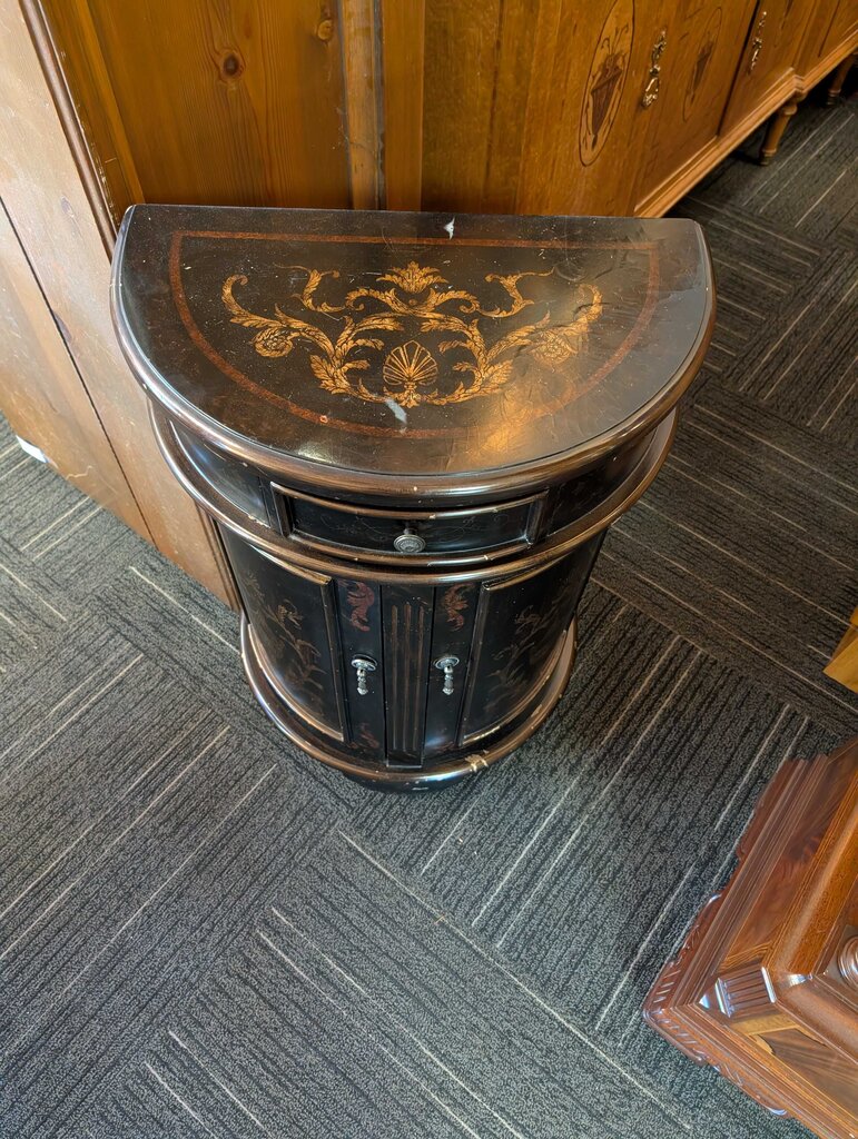Demilune Paint Decorated Cabinet