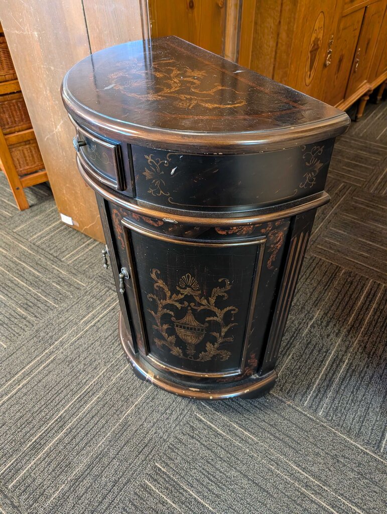 Demilune Paint Decorated Cabinet