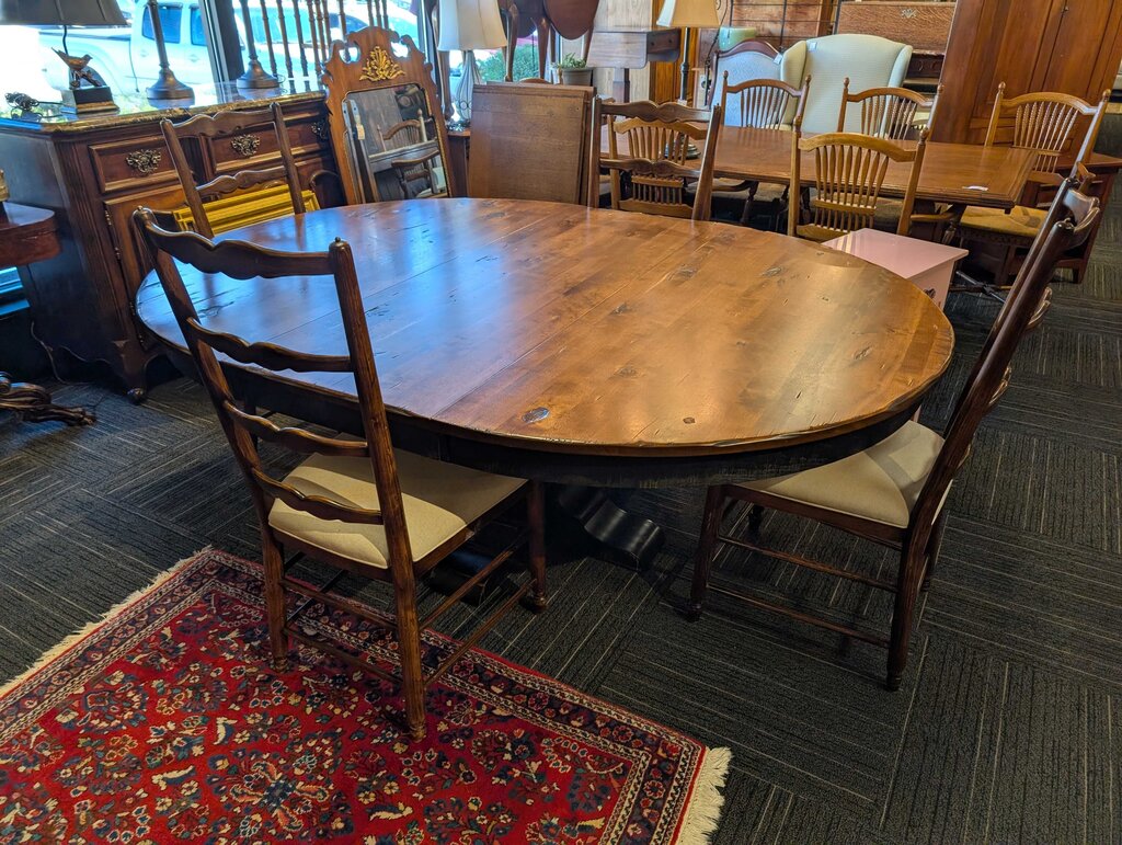 Country Style Table With Four Ladderback Chairs By Montgomery's