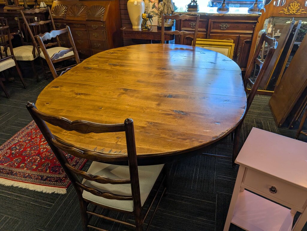 Country Style Table With Four Ladderback Chairs By Montgomery's