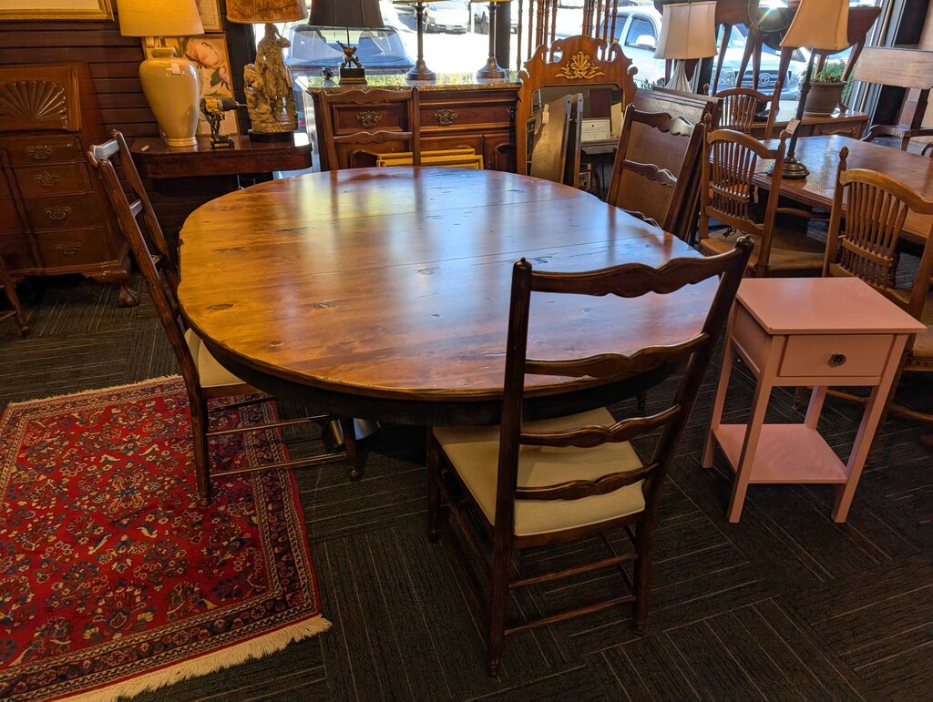 Country Style Table With Four Ladderback Chairs By Montgomery's