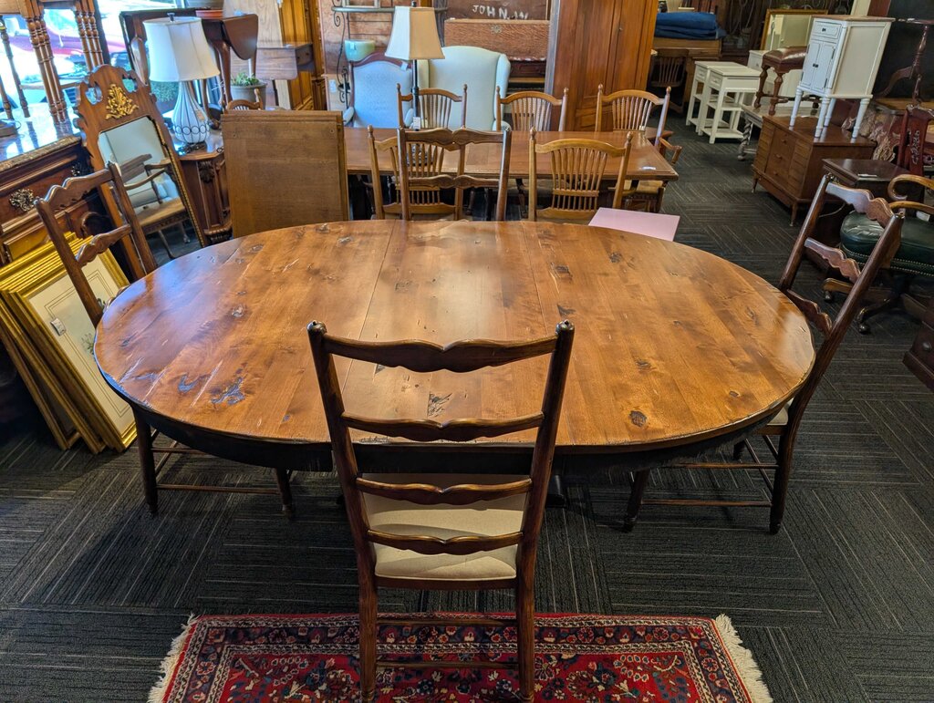 Country Style Table With Four Ladderback Chairs By Montgomery's