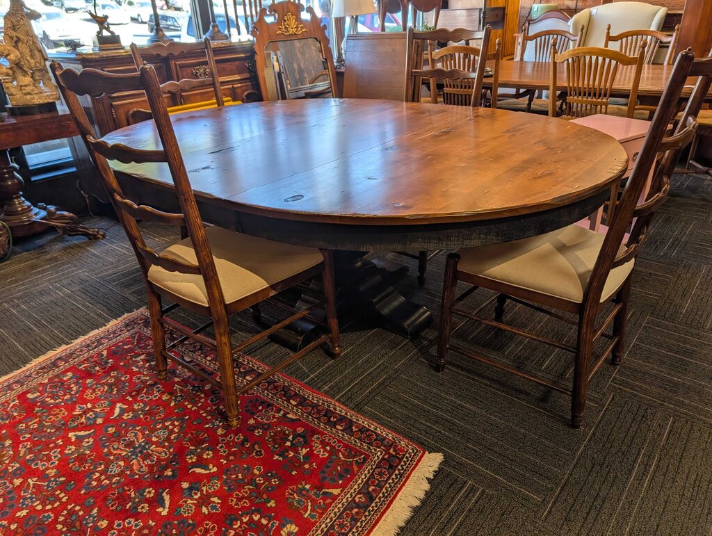 Country Style Table With Four Ladderback Chairs By Montgomery's