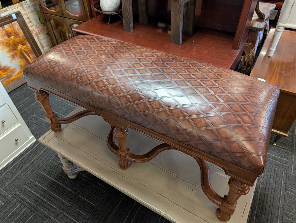 Emerson Bentley Leather Baroque Style Bench