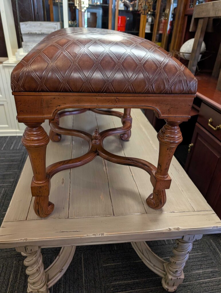 Emerson Bentley Leather Baroque Style Bench
