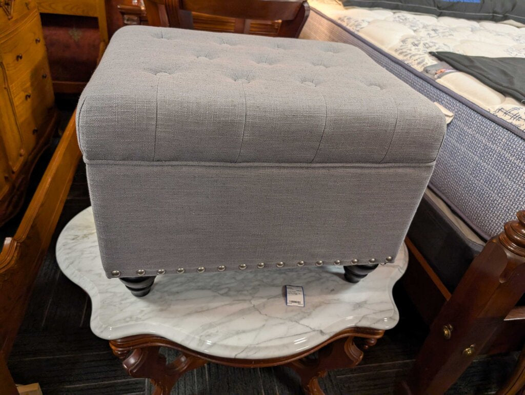 Grey Storage Ottoman