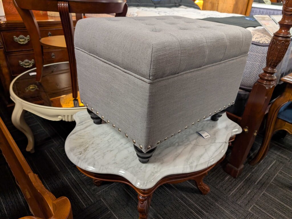Grey Storage Ottoman