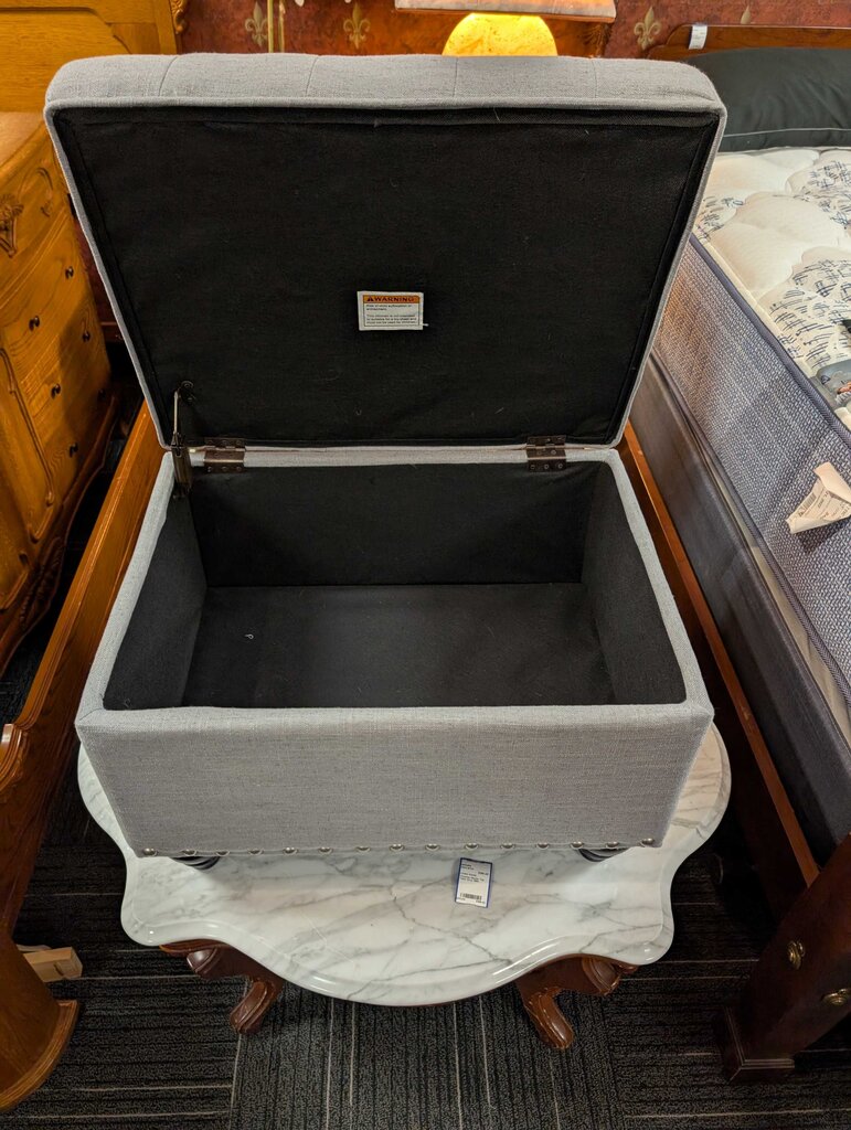 Grey Storage Ottoman