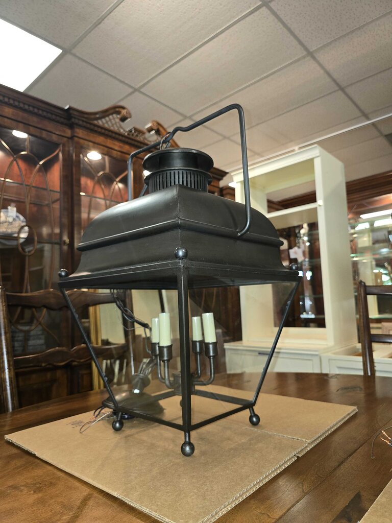 Pair Of Designer High End Holborn Aged Iron Hanging Lanterns (cost $2600 new)