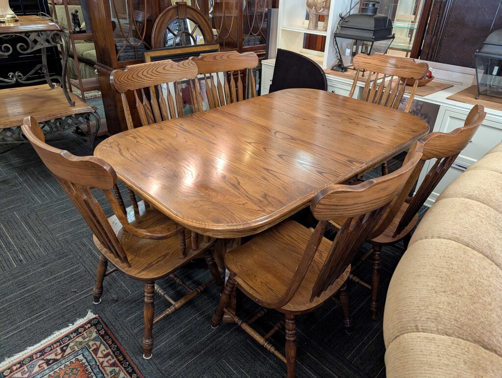 Oak Table With Six Chairs