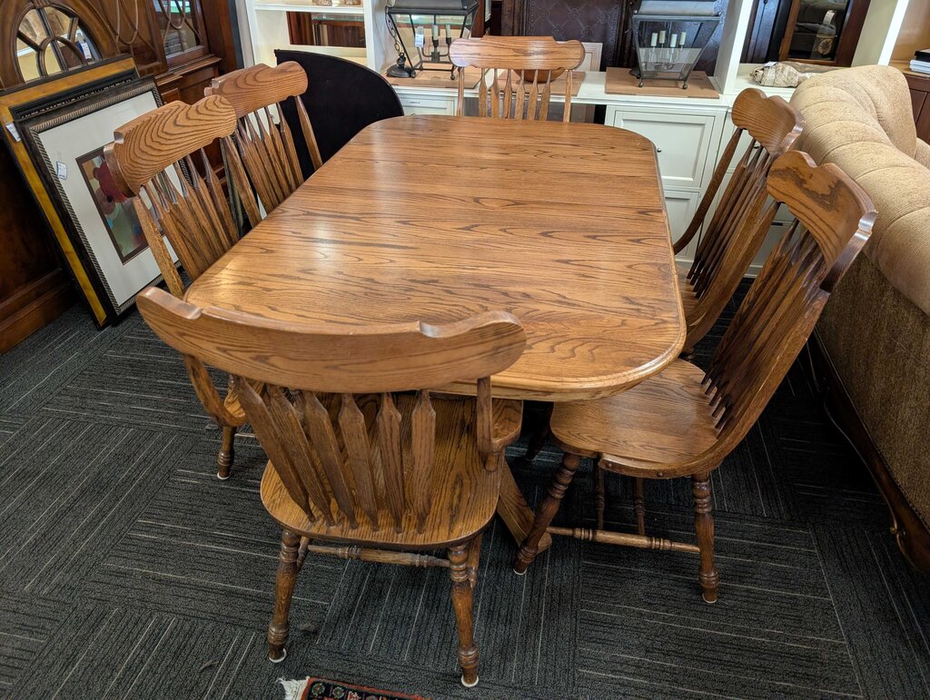 Oak Table With Six Chairs