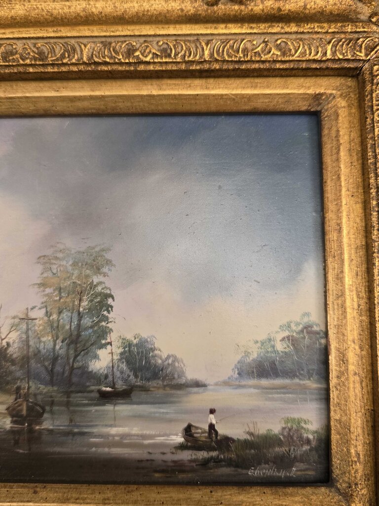 Oil Painting by Ebenhardt, Minature Landscape