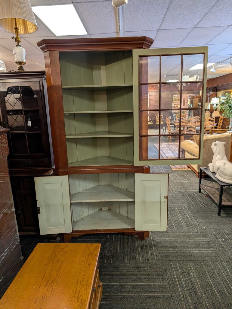 Antique Rustic Corner Cupboard