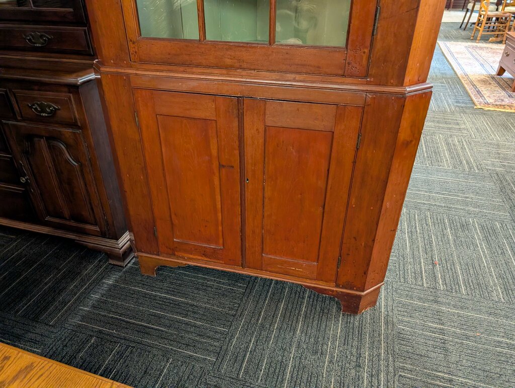 Antique Rustic Corner Cupboard