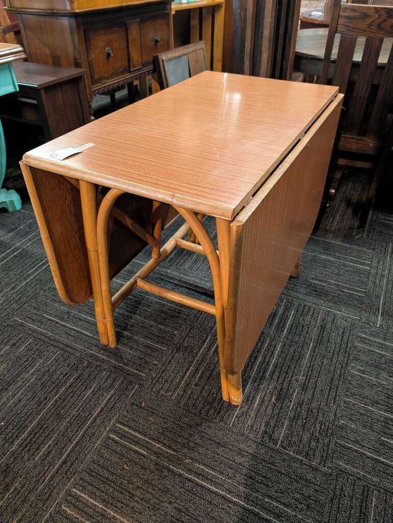 Vintage Cali-Asia Rattan Table With Four Chairs