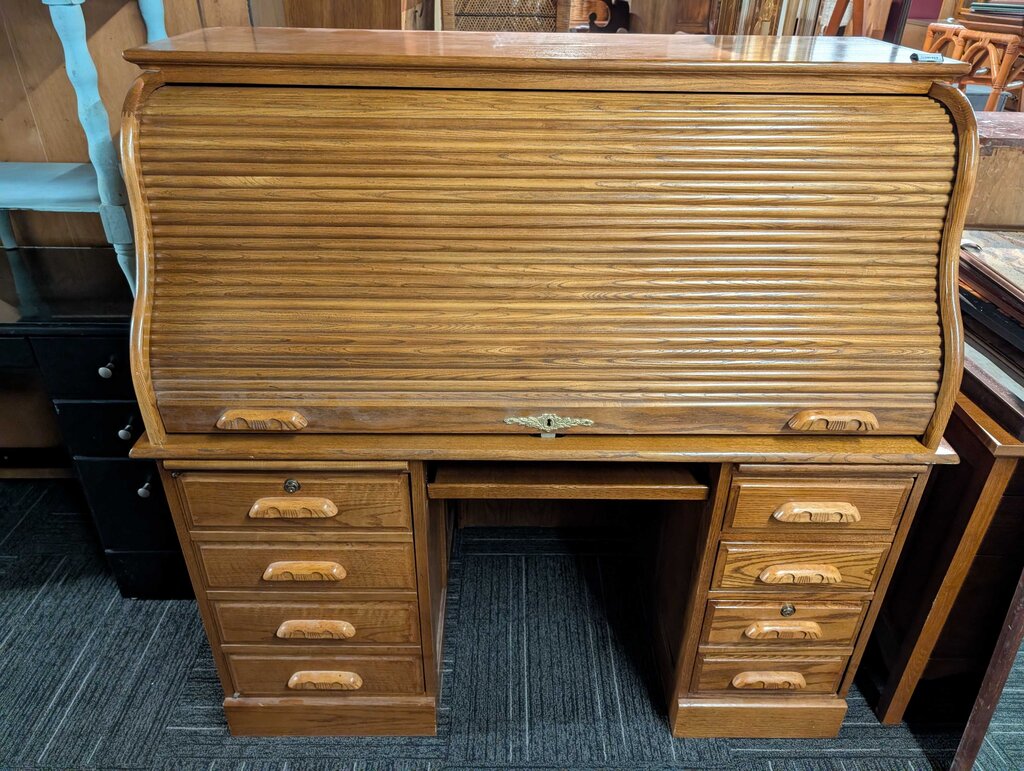 Oak Roll Top Desk