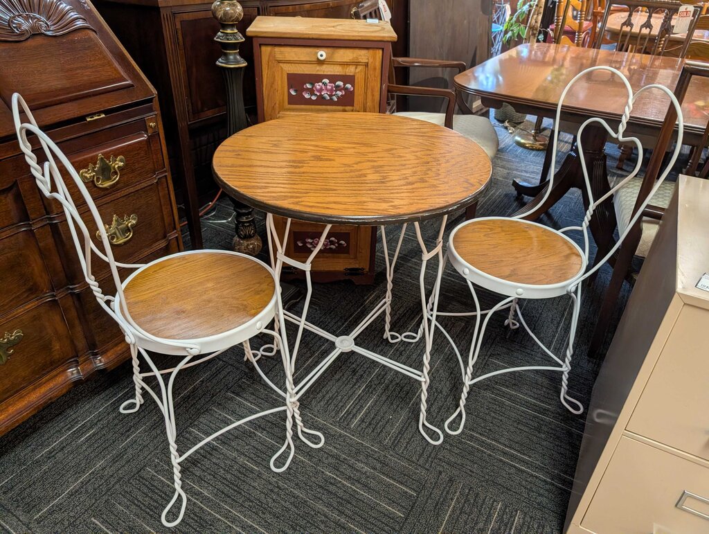 Ice Cream Parlor Table With Two Chairs