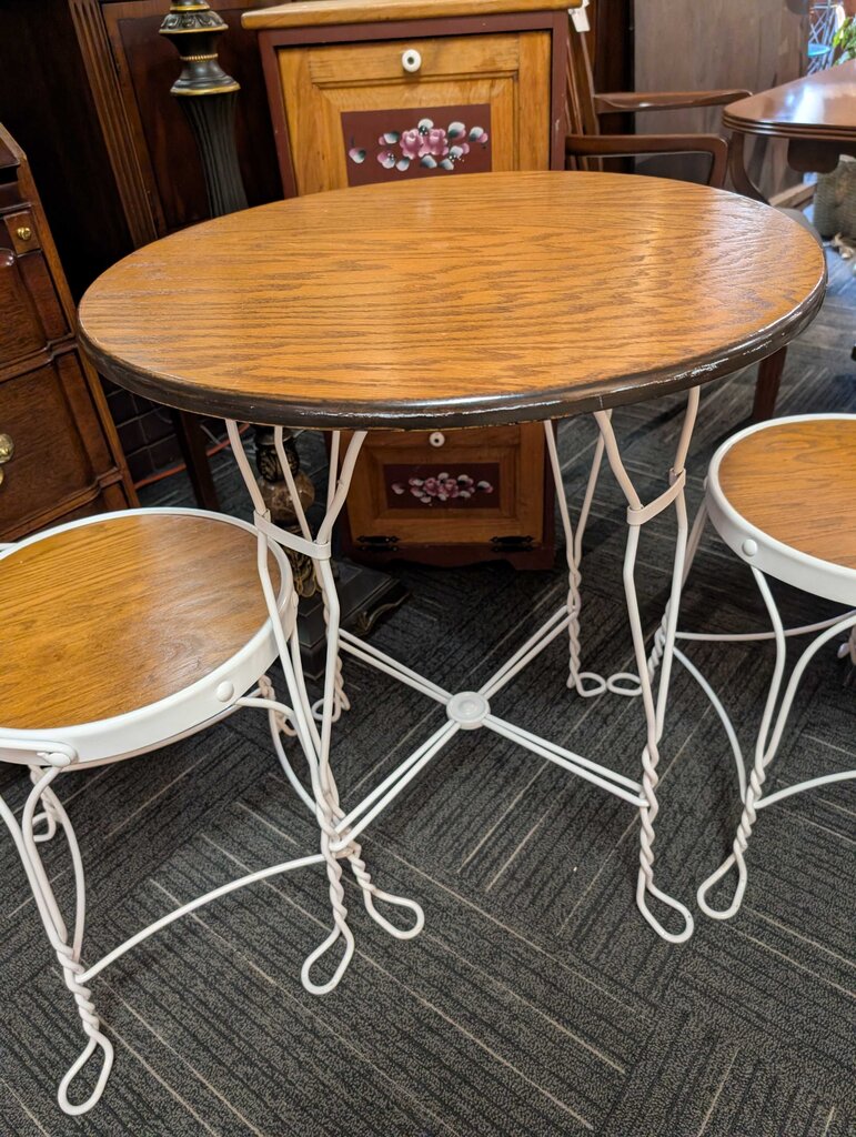 Ice Cream Parlor Table With Two Chairs