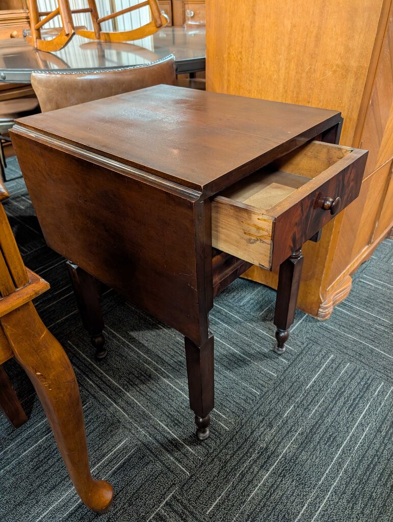 Antique One Drawer Drop Leaf Stand