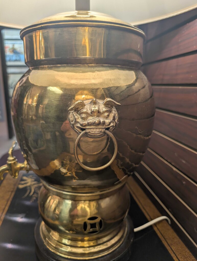 Neoclassical Samovar Lamp w/ Dragon Handles