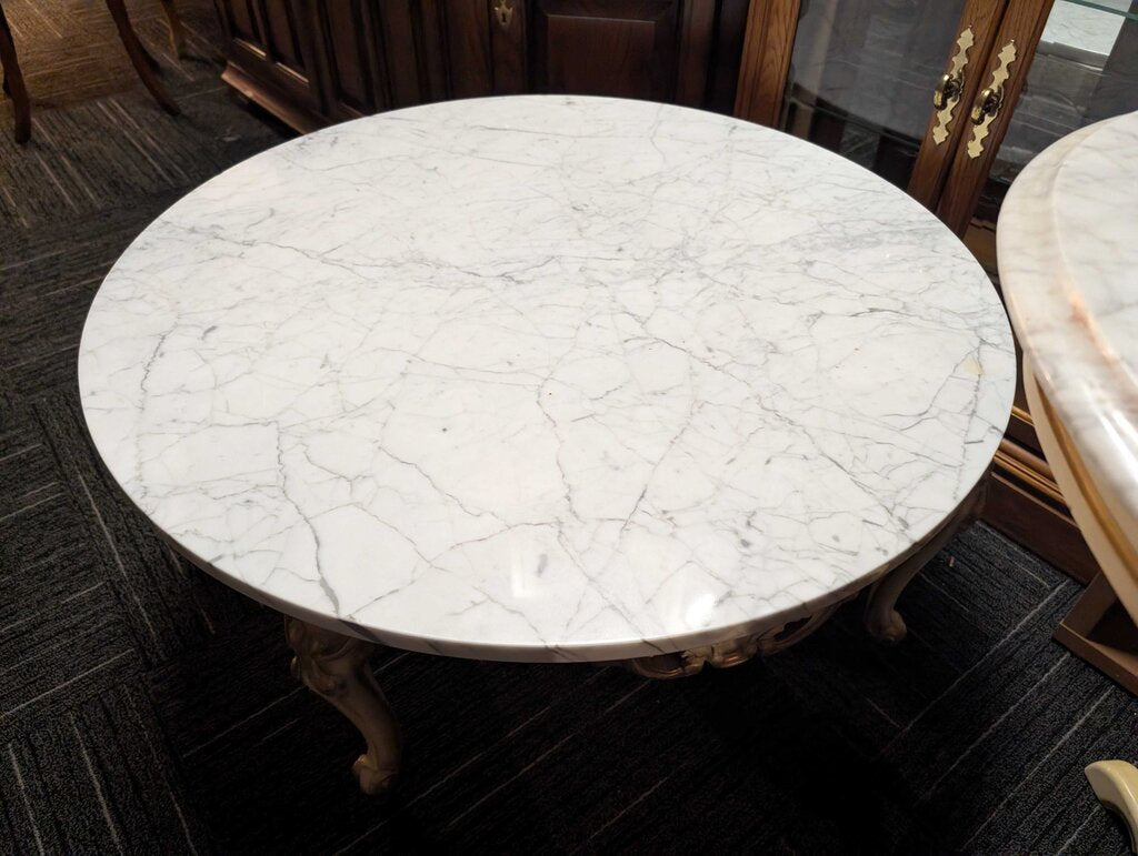 Vintage French Marble Top Coffee Table