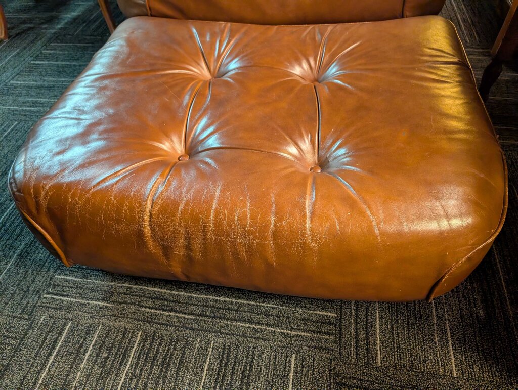 Vintage Leather Chair With Ottoman