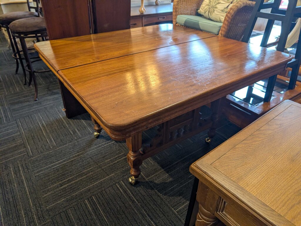 Antique Eastlake Style Oak Dining Table