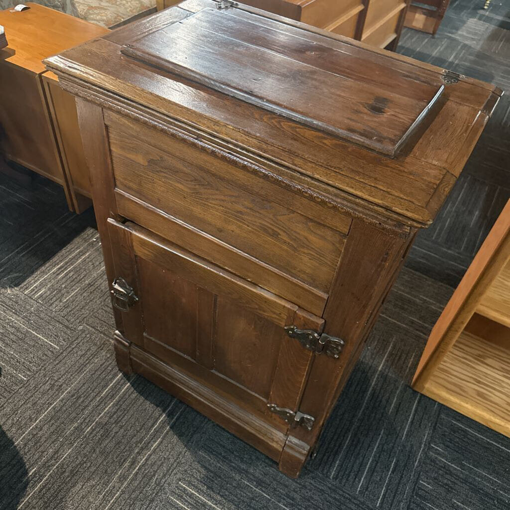 Antique Oak Top-Lift icebox Cabinet