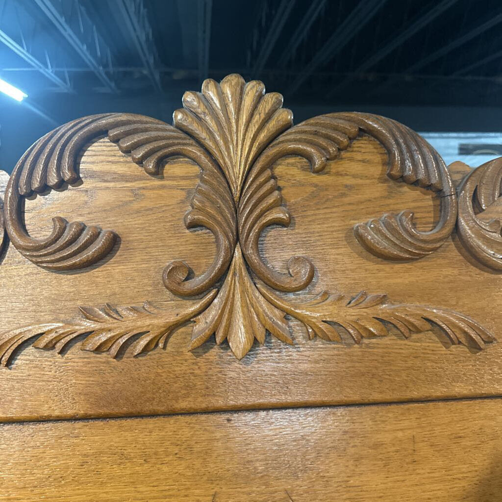 Antique Carved Oak Bed