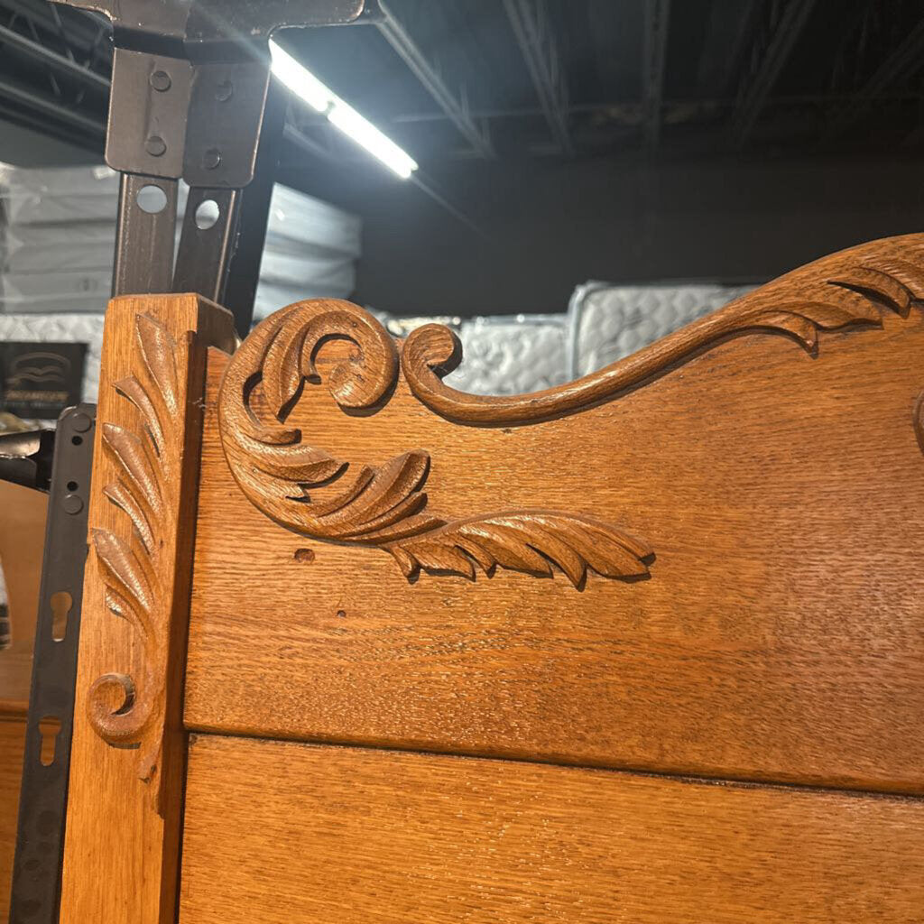 Antique Carved Oak Bed