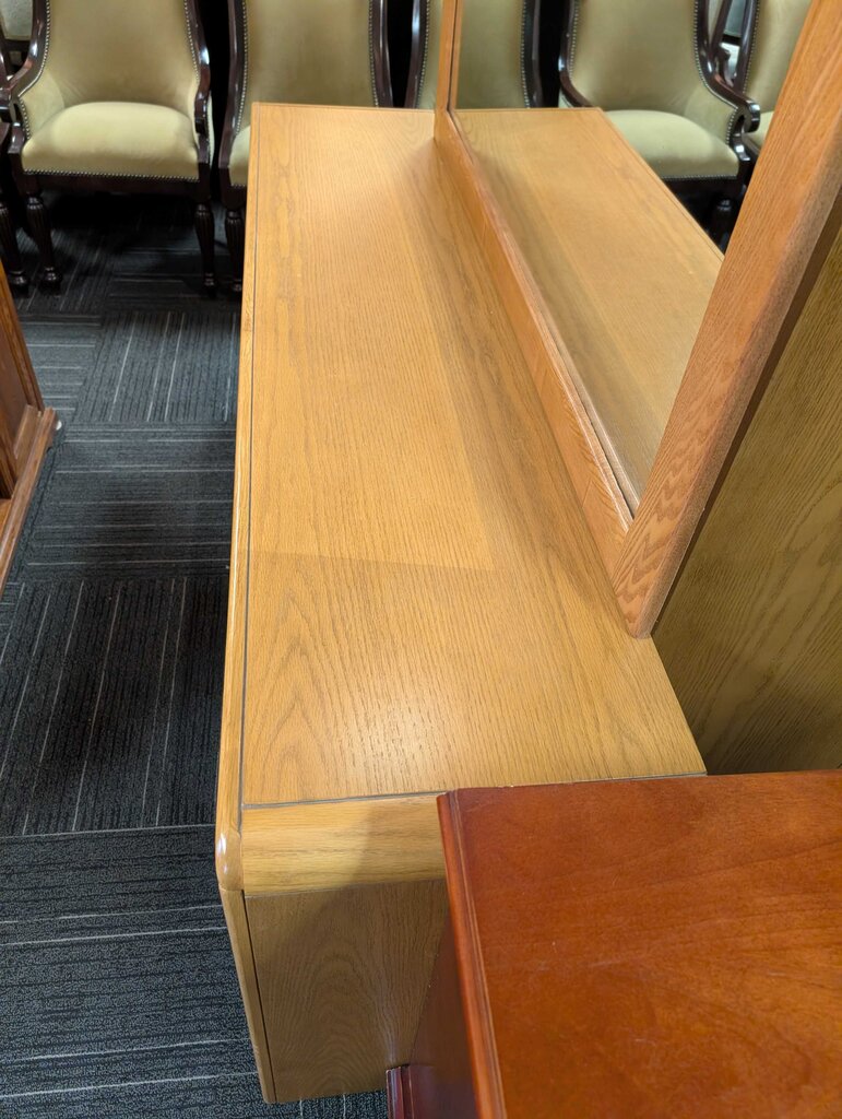 Oak Finish Dresser With Mirror