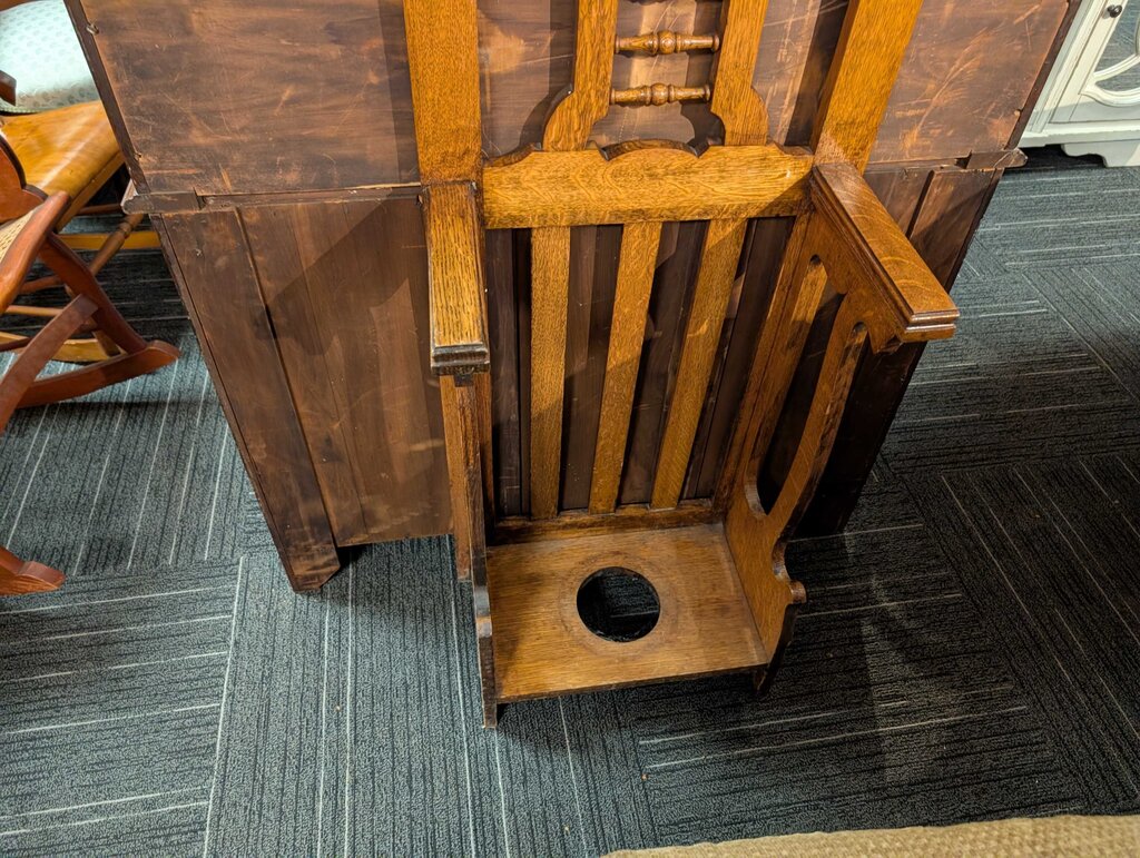 Antique Oak Hall Tree