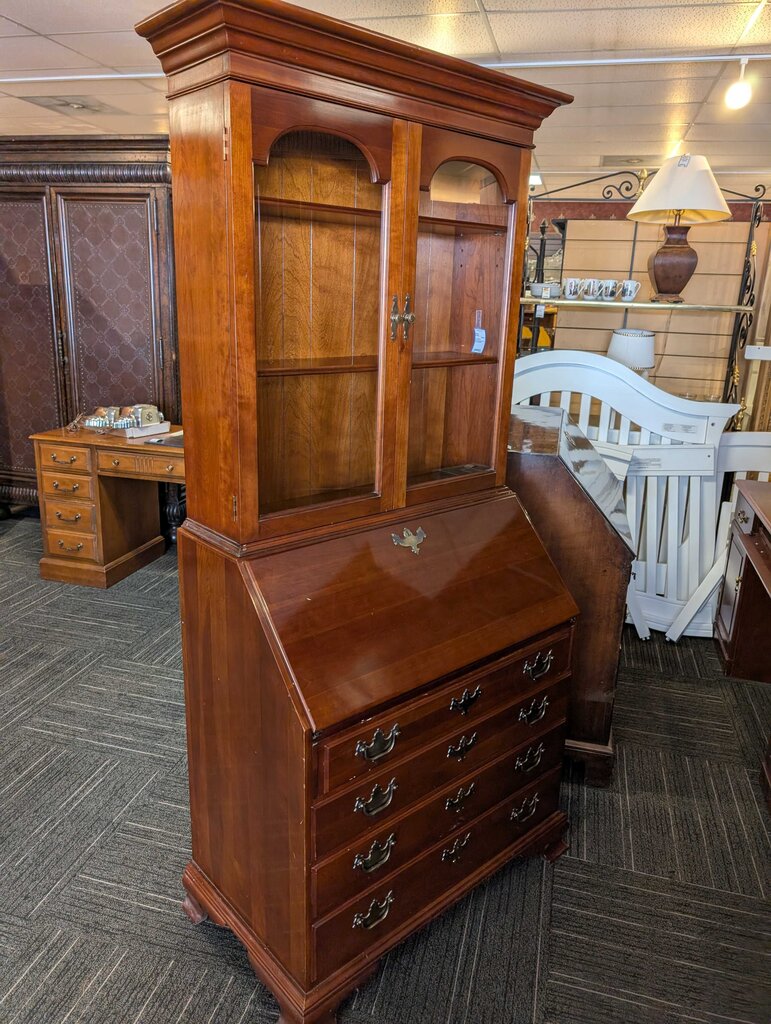 Solid Cherry Drop Front Desk By Monitor