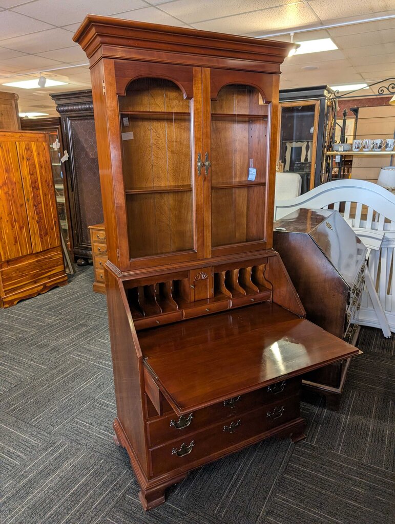 Solid Cherry Drop Front Desk By Monitor