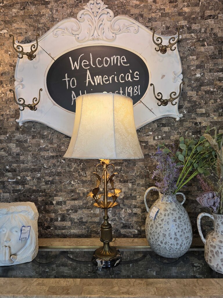 Vintage Gilded Lamp w/ Marble Base