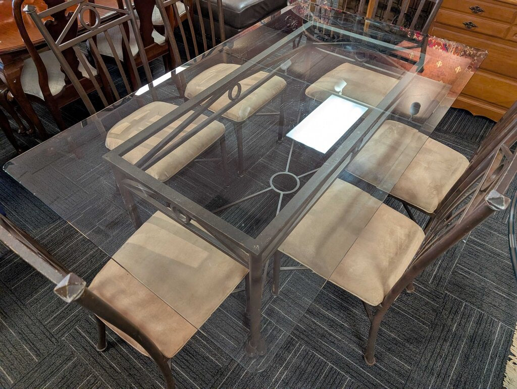 Glass Top Table With Six Chairs