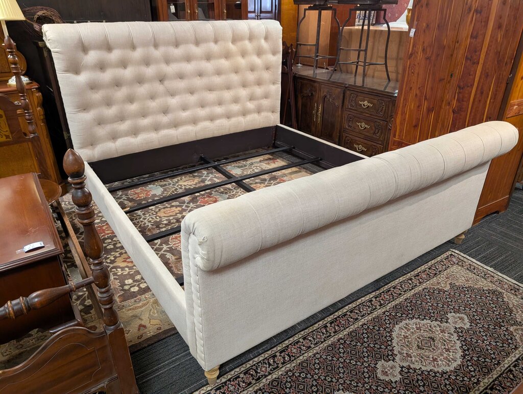 Restoration Hardware King Size Tufted Upholstered Bed