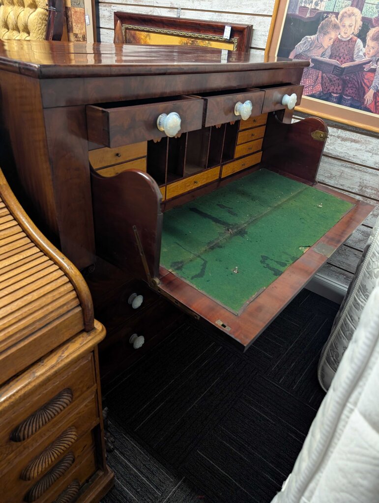 Antique Empire Chest With Desk Drawer