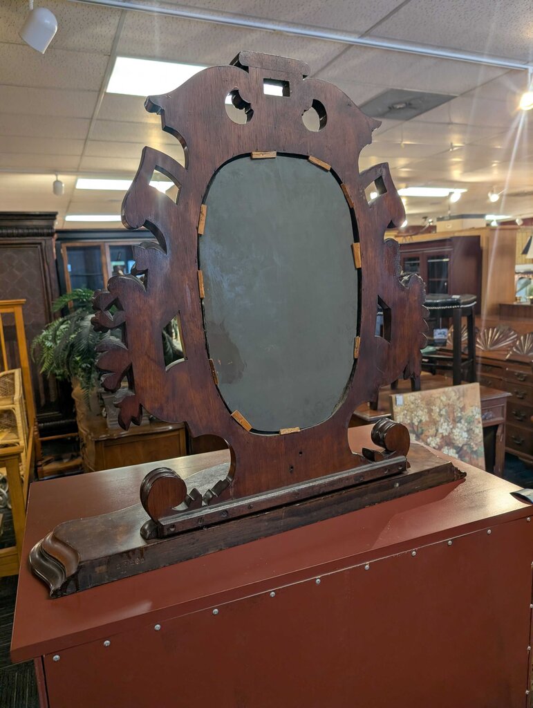Vintage Walnut Chest Top Mirror