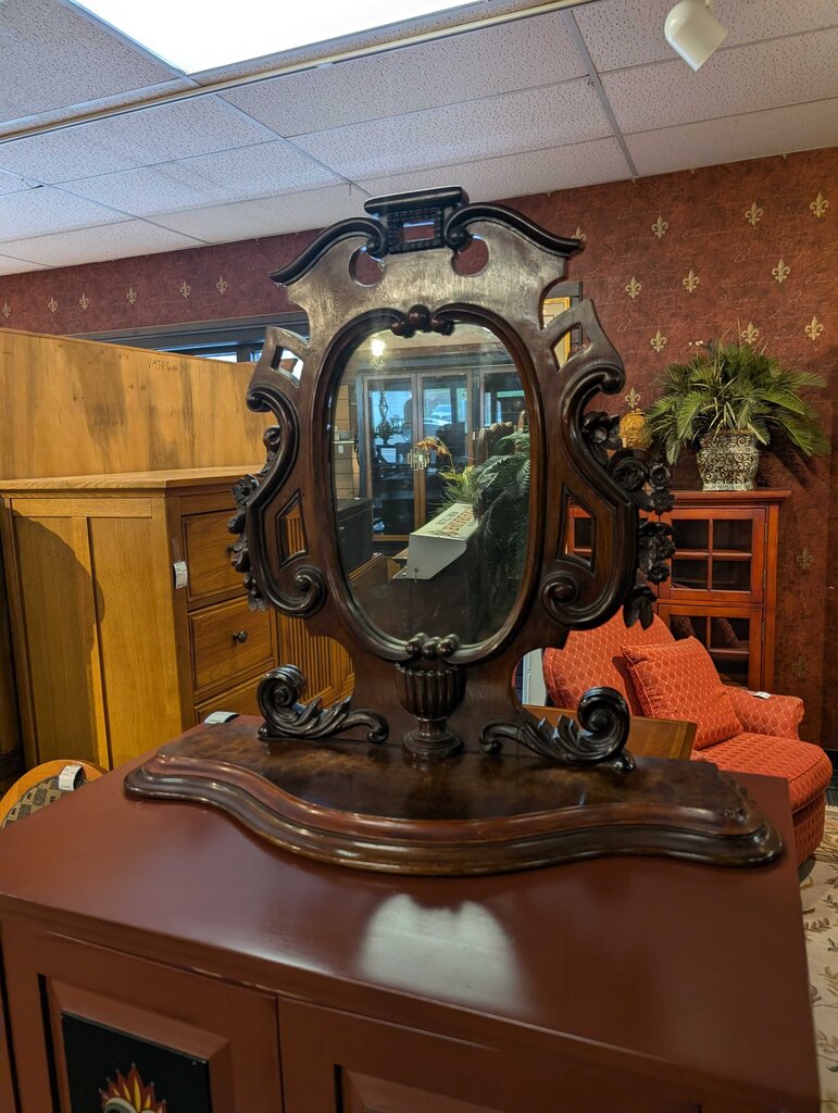 Vintage Walnut Chest Top Mirror
