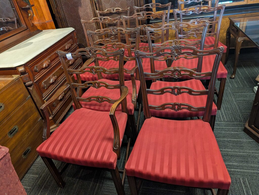 Ten Mahogany Chippendale Dining Room Chairs