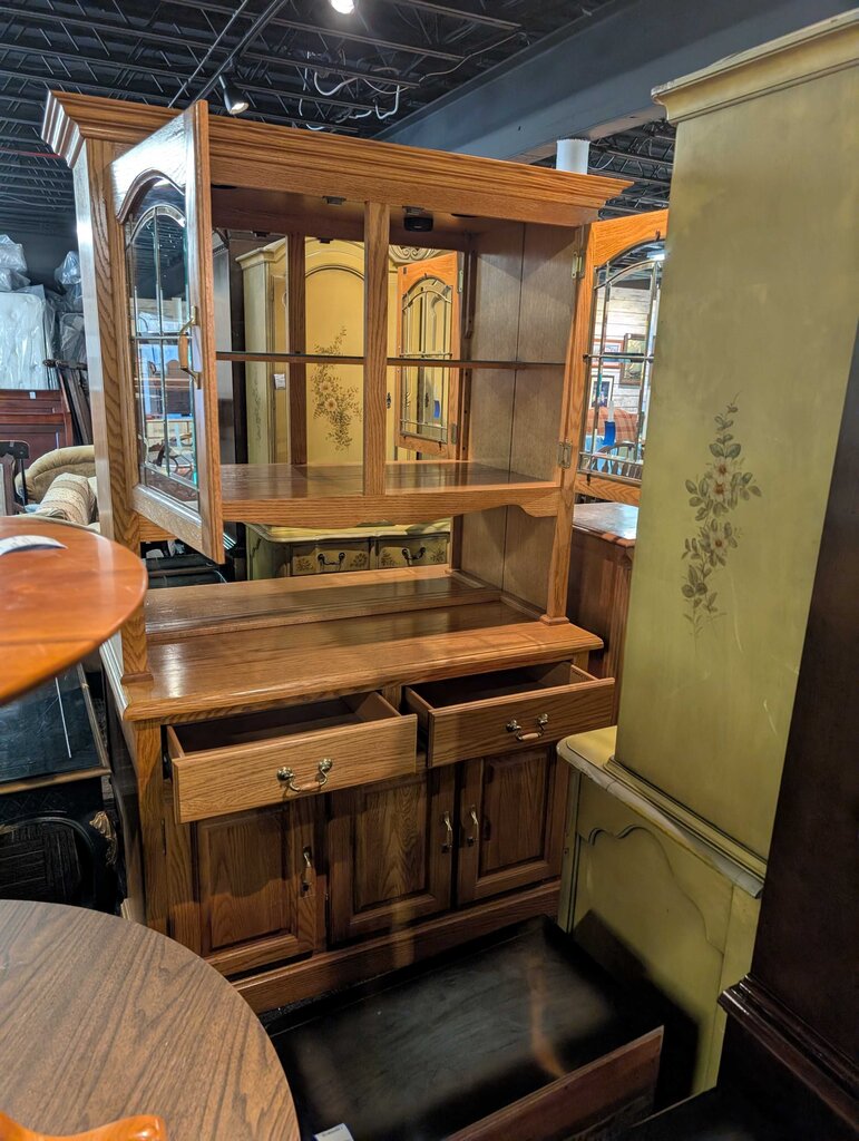 Oak Finish China Cabinet