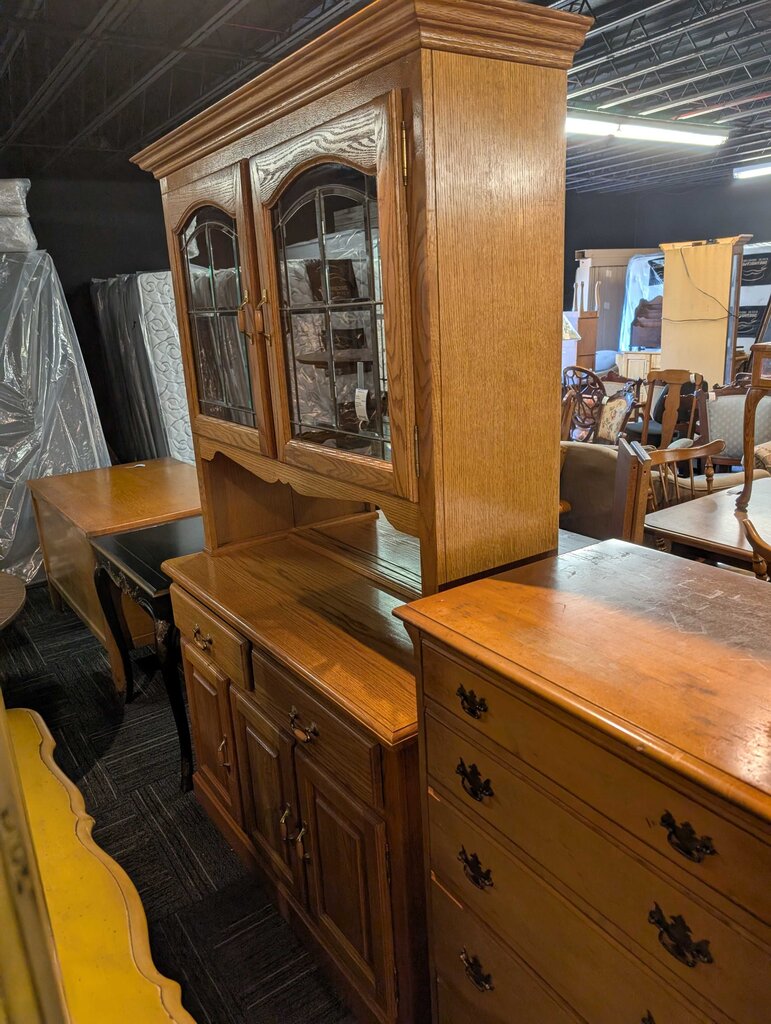 Oak Finish China Cabinet