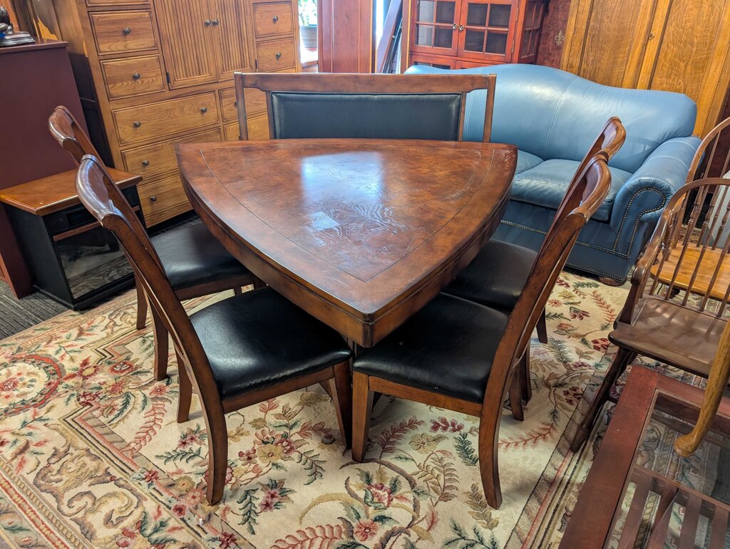 Corner Table With Four Chairs And A Bench