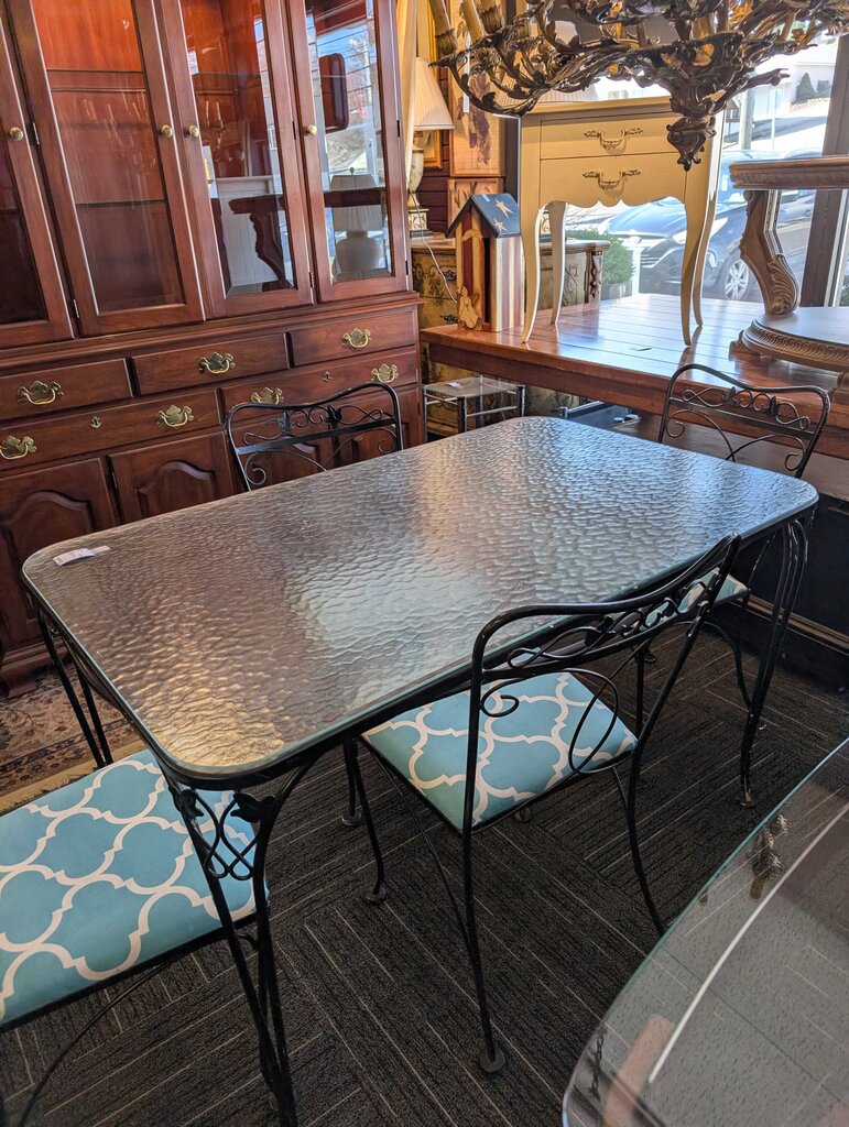 Wrought Iron Patio Dining Set w/ 4 Chairs